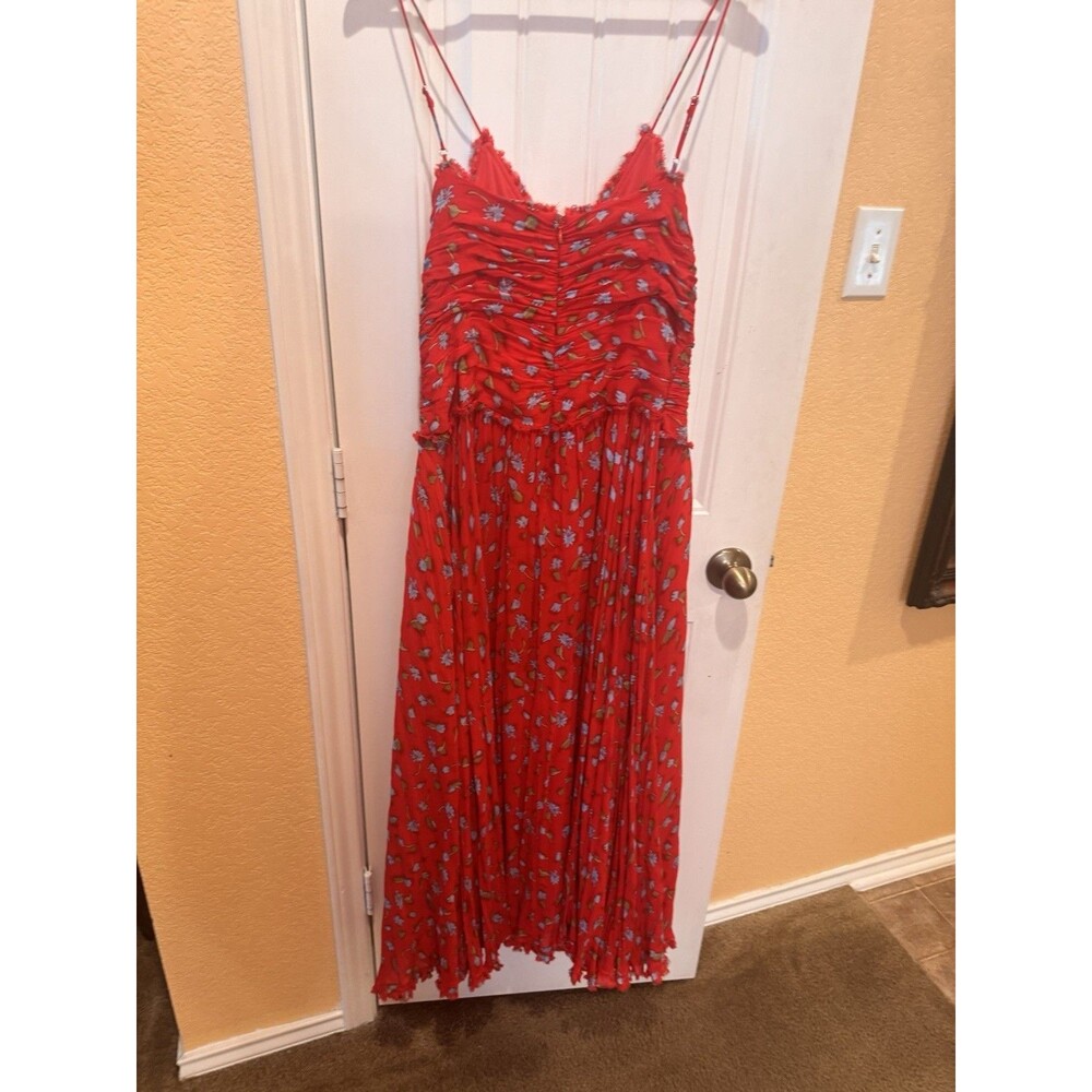 J. Crew Women's Collection Ruched Chiffon Dress Adjustable Straps Size 16 - Picture 9 of 16